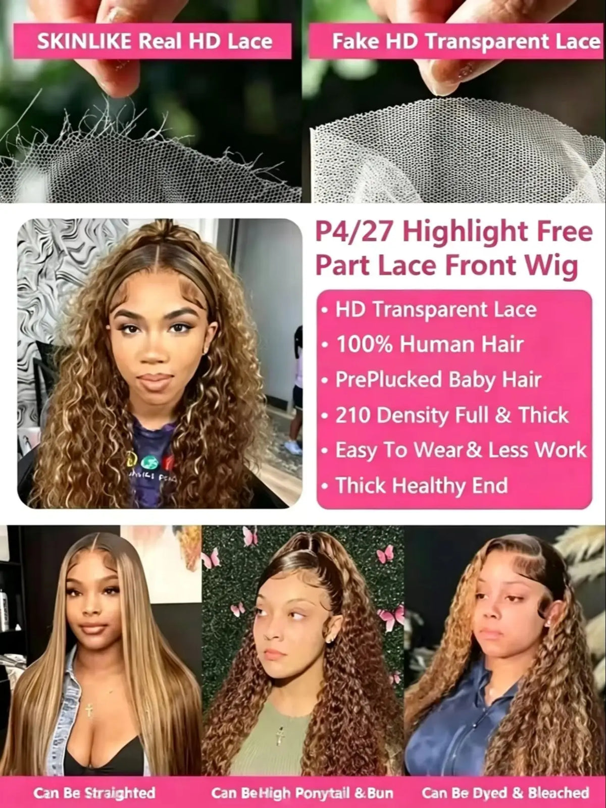 Highlight 13x6 Hd Lace Frontal Wig Human Hair Pre Plucked Deep Wave 30 40 Inch 13x4 Honey Blond Curly Lace Front Wigs Human Hair