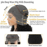 Highlight 360 Full Lace Wig Human Hair Pre Plucked Hd Deep Wave Frontal Wig Invisible Drawstring Curly Human Hair Wigs 3032 Inch