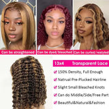 Highlight Ombre Deep Wave Bob Human Hair Wig 13x4 HD Lace Front Brazilian Hair 200% Density Pre-Plucked