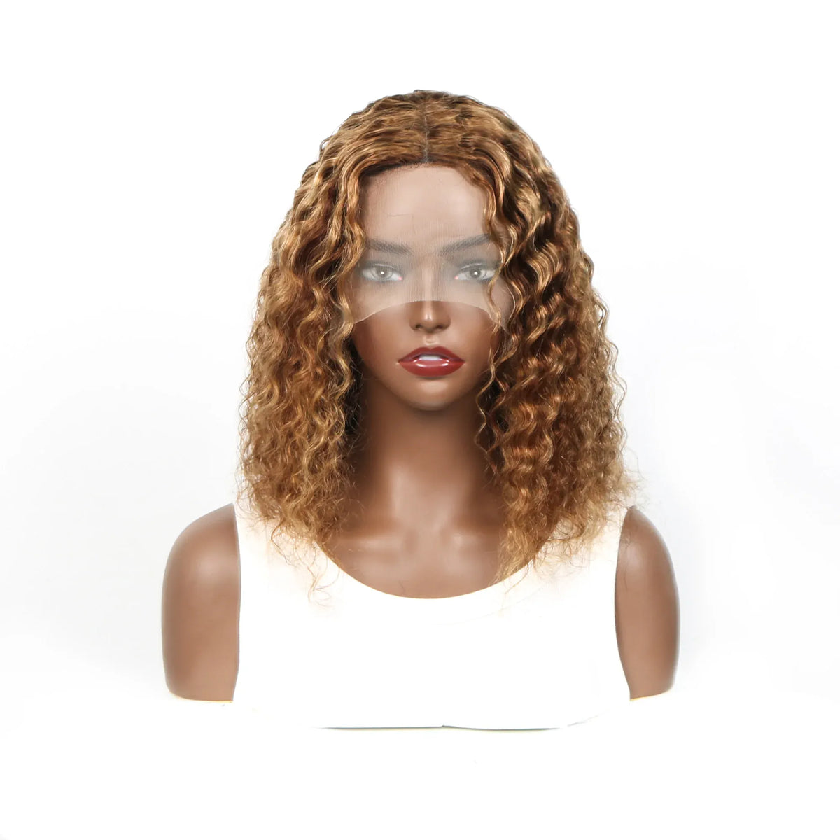Highlight P4/27 Curly Bob Wigs 13x4 Lace Front Wig Brazilian Remy Human Hair Wigs Ombre Brown Deep Wave Short Bob Wig for Women