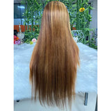 Highlight Wig 13x6 Hd Lace Frontal Wig Natural Hairline Pre Plucked 13x4 Bone Straight Honey Blonde 4/27 Colored Lace Front Wigs