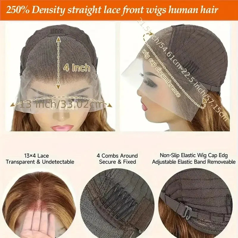 Highlight Wig Human Hair Ombre Loose Deep Wave 13x6 HD Lace Frontal Wigs 4/27 Color Water Wave Curly Lace Front Wig For Women