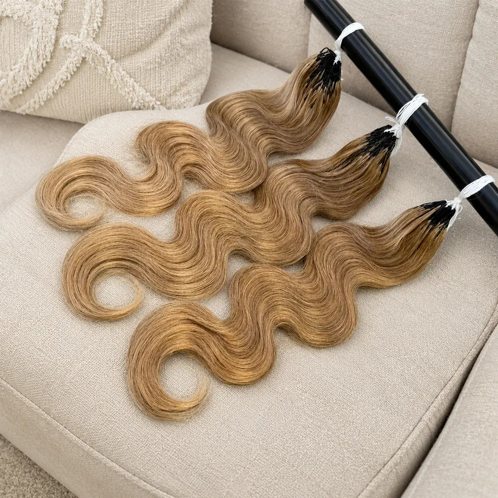 Honey Blonde #27 Body Wave Crochet Human Hair Extensions Feather Miracle Knots Pre Separated Invisible Knotless Braiding Hair  Natural Wavy Soft Lightweight Quick Install Reusable Boho Hairstyle For Women