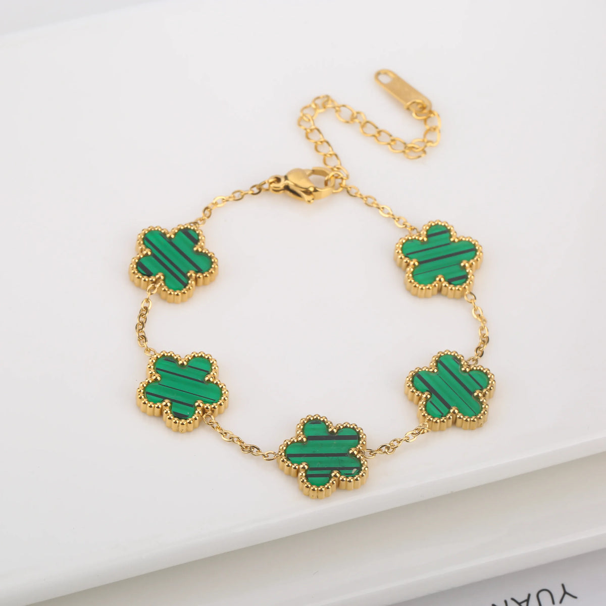 Hot Sale Stainless Steel Laser Five Leaf Flower Petal Adjustable Clover Bracelet Classic for Woman Girl Brand Jewelry Party Gift