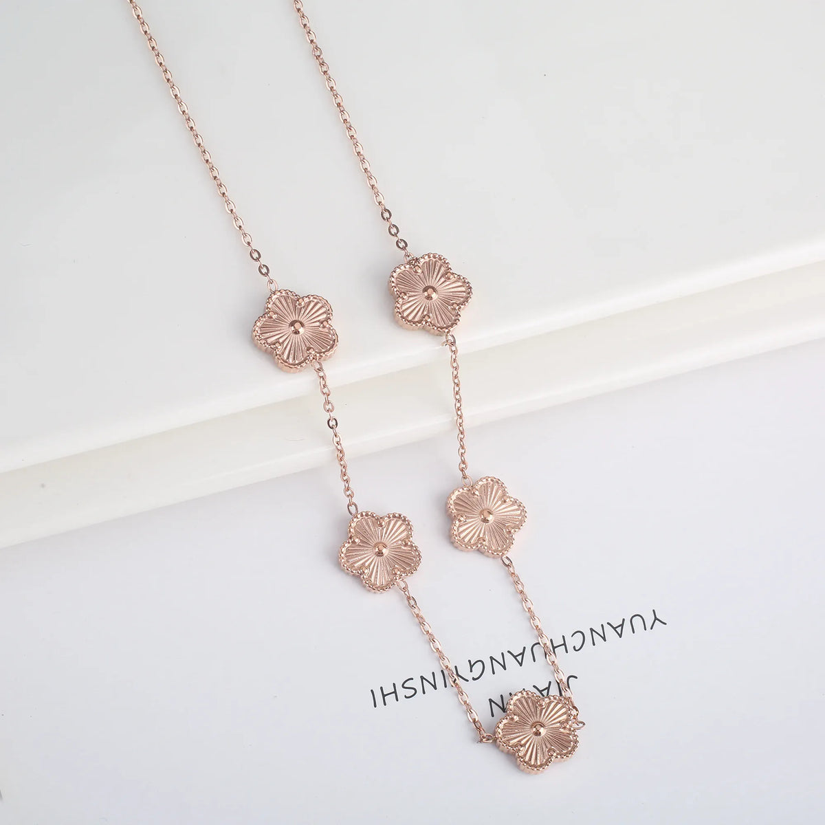 Hot Sale Stainless Steel Laser Five Leaf Flower Petal Adjustable Clover Bracelet Classic for Woman Girl Brand Jewelry Party Gift