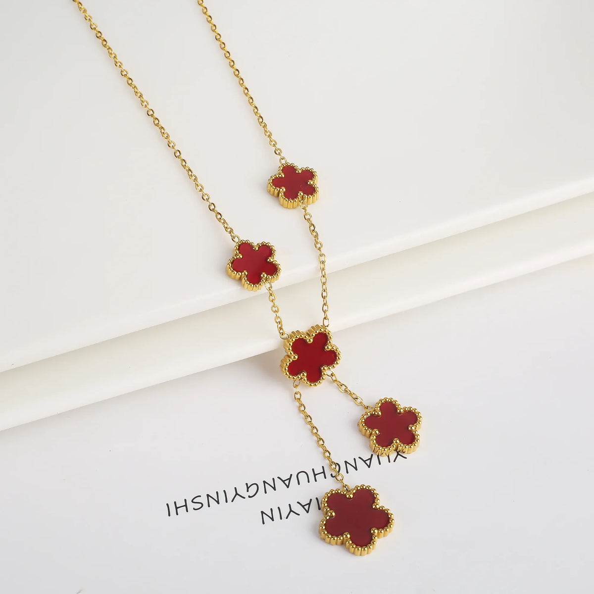 Hot Sale Stainless Steel Laser Five Leaf Flower Petal Adjustable Clover Bracelet Classic for Woman Girl Brand Jewelry Party Gift
