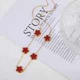 Hot Sale Stainless Steel Laser Five Leaf Flower Petal Adjustable Clover Bracelet Classic for Woman Girl Brand Jewelry Party Gift