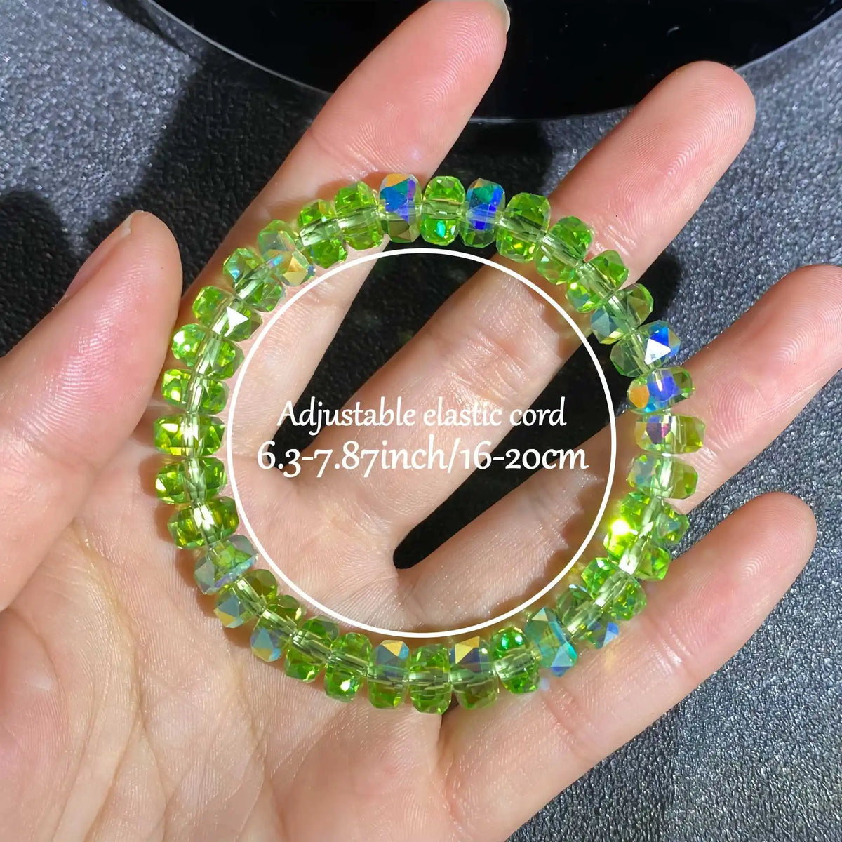 Icy Transparent Aurora Crystal Stretch Bracelet Healing Shimmer Beaded Bracelets Stackable Summer Layering Jewelry Gift Women