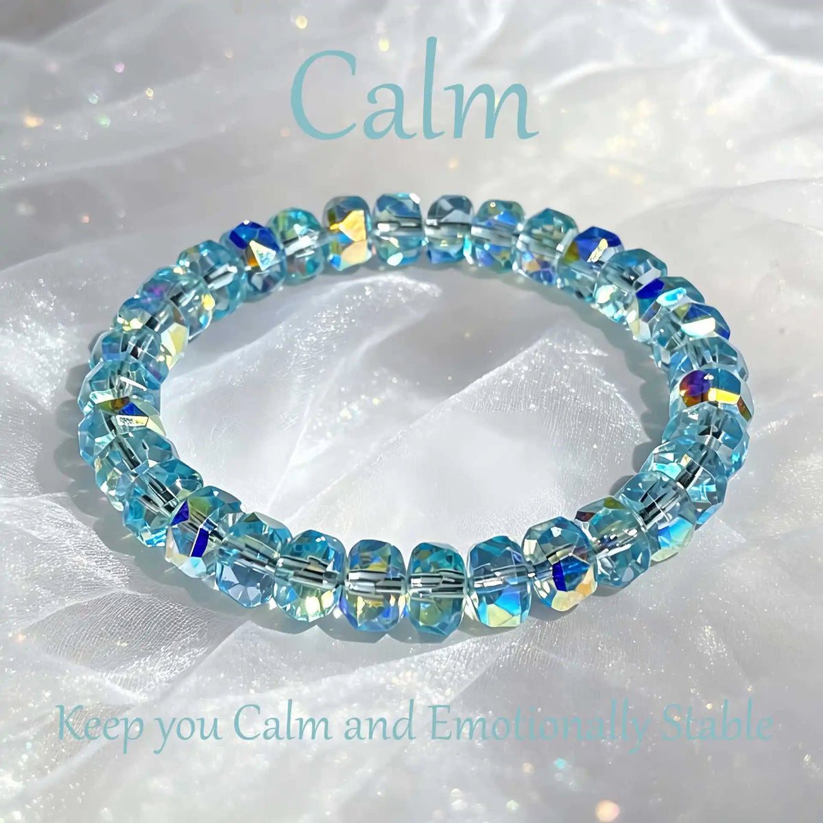Icy Transparent Aurora Crystal Stretch Bracelet Healing Shimmer Beaded Bracelets Stackable Summer Layering Jewelry Gift Women