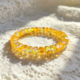 Icy Transparent Aurora Crystal Stretch Bracelet Healing Shimmer Beaded Bracelets Stackable Summer Layering Jewelry Gift Women