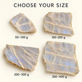 Iridescent Moonstone Slab Raw Crystal Display Stone for Intuition and Emotional Balance