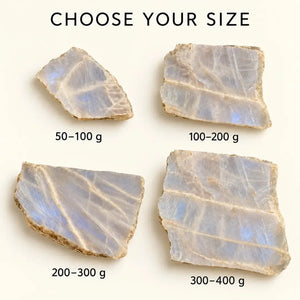 Iridescent Moonstone Slab Raw Crystal Display Stone for Intuition and Emotional Balance