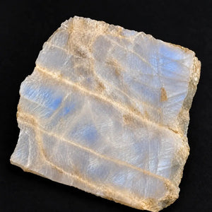 Iridescent Moonstone Slab Raw Crystal Display Stone for Intuition and Emotional Balance