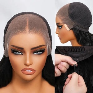 (Iris) 13x4 Transparent Lace Balayage Loose Wave Human Hair Wig With Wispy Bangs Glueless Pre-Everything Style