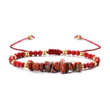 Irregular Green Aventurines Gravel Bracelets Natural Stone Amethysts Jasper Bracelets Women Adjustable Rope Braided Bracelets