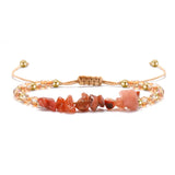 Irregular Green Aventurines Gravel Bracelets Natural Stone Amethysts Jasper Bracelets Women Adjustable Rope Braided Bracelets