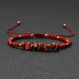 Irregular Green Aventurines Gravel Bracelets Natural Stone Amethysts Jasper Bracelets Women Adjustable Rope Braided Bracelets