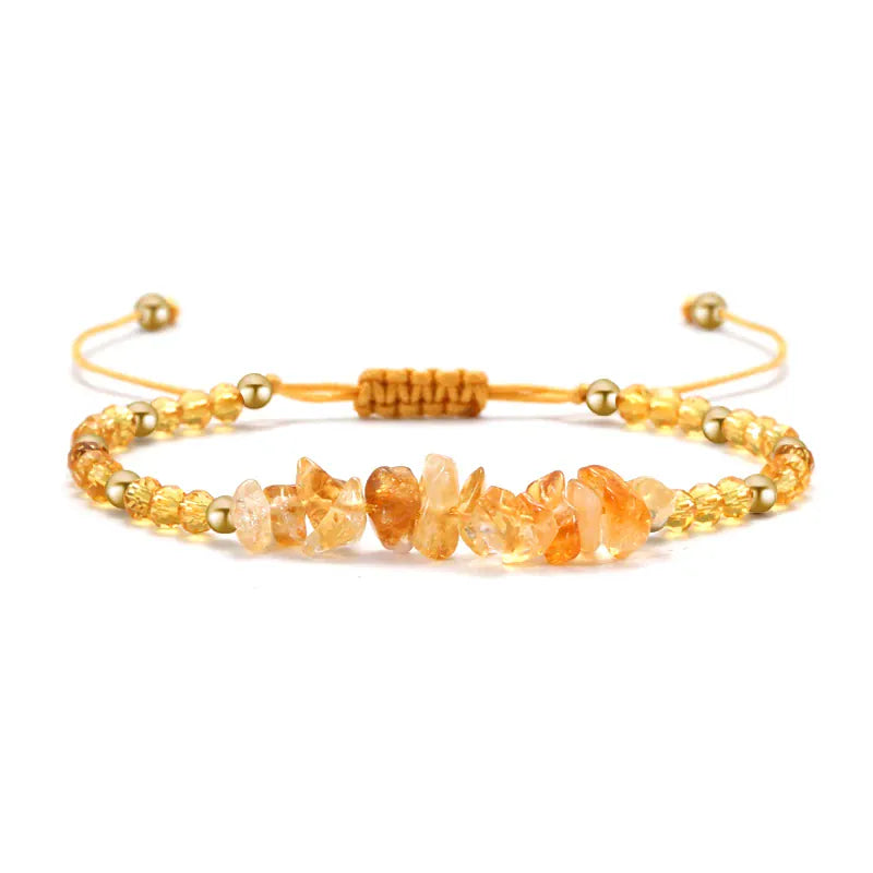 Irregular Green Aventurines Gravel Bracelets Natural Stone Amethysts Jasper Bracelets Women Adjustable Rope Braided Bracelets