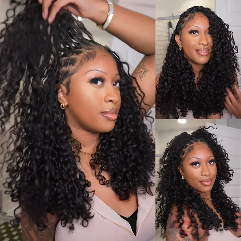 ISEE Crochet Hair Water Wave Human Hair for Boho Braids with Miracle Knots – Soft Waves Time-Saving Install
