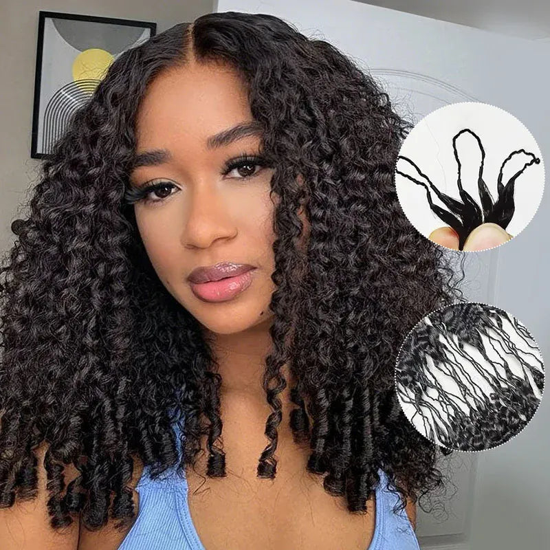 ISEE Crochet Hair Water Wave Human Hair for Boho Braids with Miracle Knots – Soft Waves Time-Saving Install