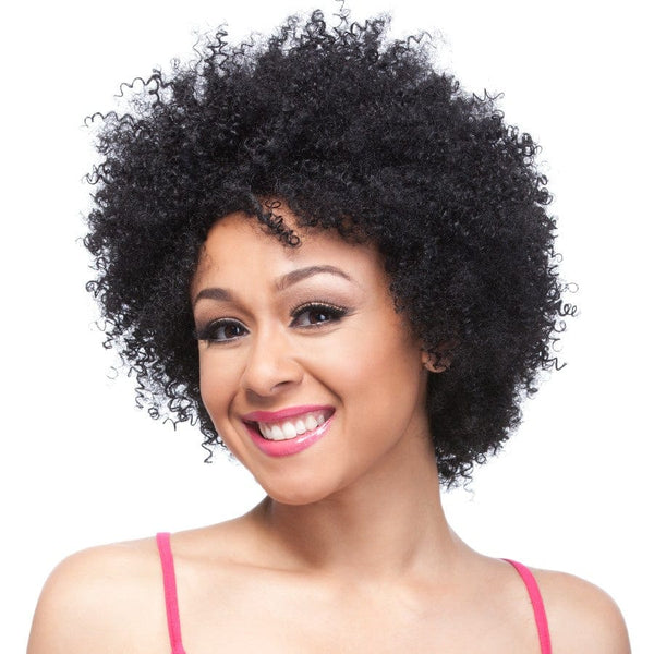 Medium Afro Curly Human Hair Wig