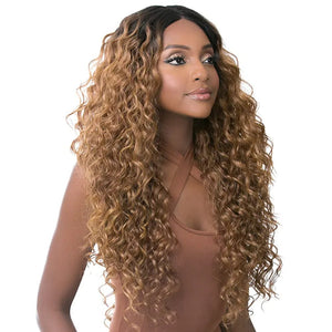 It's A Wig! Human Hair Blend HD Transparent Lace Wig - Deep Wave 28"