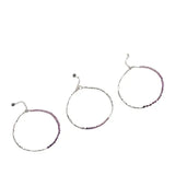 ITSMOS Minimalist Amethyst Bracelet Natural Stone Dainty Bracelet Healing Silver Beads Crystal Skinny Bracelet For women gift