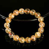 JD 4A Quality Natural Ice Golden Rutilated Quartz Wealth Lucky Bead Bracelets Women Men Power Healing Stretch Hand Jewelry Gift