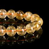 JD 4A Quality Natural Ice Golden Rutilated Quartz Wealth Lucky Bead Bracelets Women Men Power Healing Stretch Hand Jewelry Gift