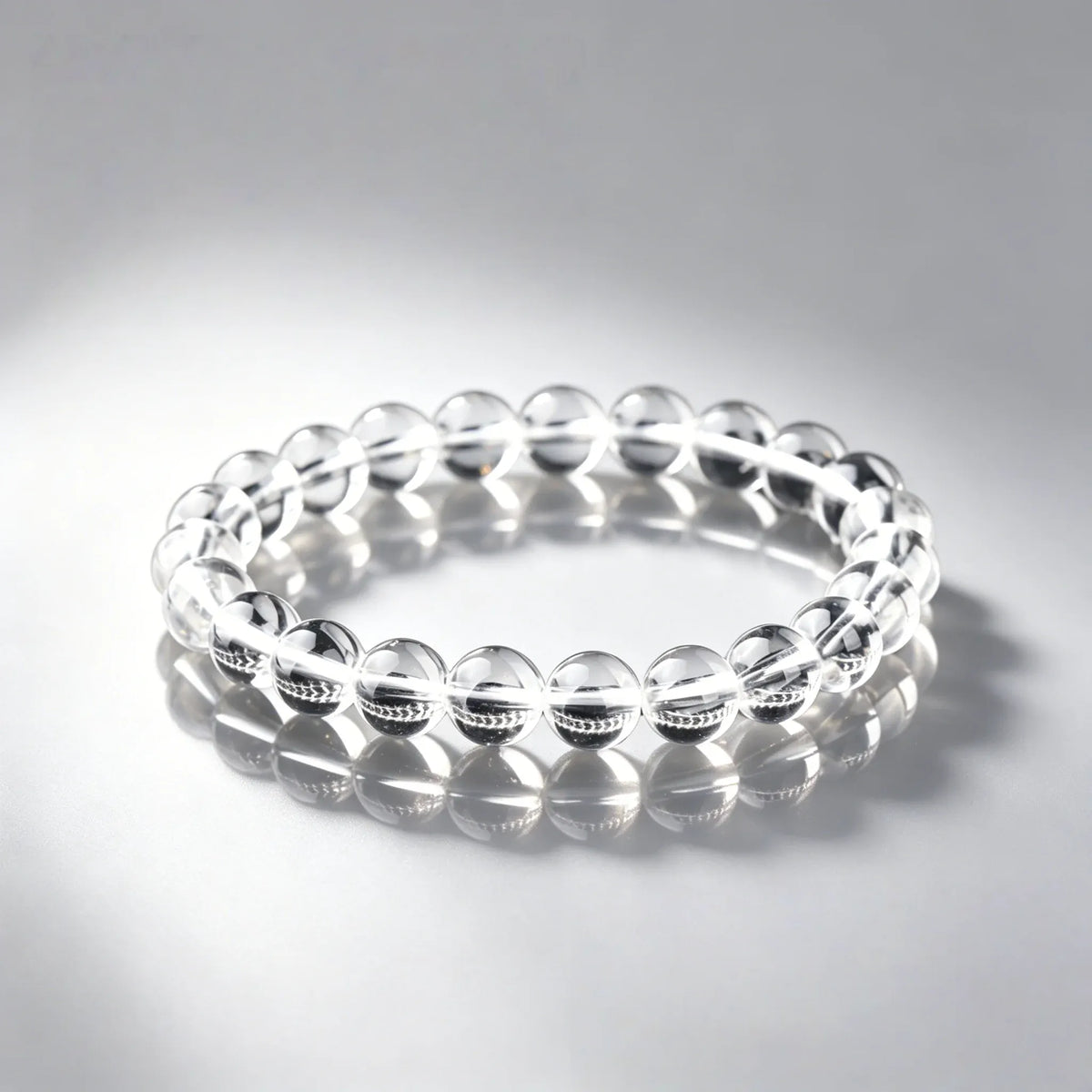 JD 7A High Quality Natural White Crystal Bracelet Genuine Clear Quartz Stone Handmade Elastic Wristband for Daily Wear