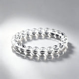 JD 7A High Quality Natural White Crystal Bracelet Genuine Clear Quartz Stone Handmade Elastic Wristband for Daily Wear