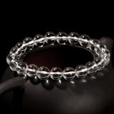 JD 7A High Quality Natural White Crystal Bracelet Genuine Clear Quartz Stone Handmade Elastic Wristband for Daily Wear