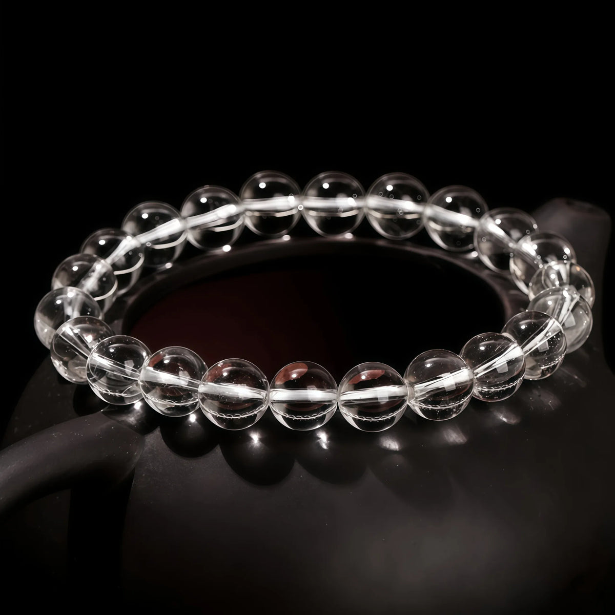 JD 7A High Quality Natural White Crystal Bracelet Genuine Clear Quartz Stone Handmade Elastic Wristband for Daily Wear