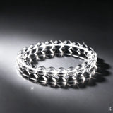 JD 7A High Quality Natural White Crystal Bracelet Genuine Clear Quartz Stone Handmade Elastic Wristband for Daily Wear