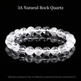 JD 7A High Quality Natural White Crystal Bracelet Genuine Clear Quartz Stone Handmade Elastic Wristband for Daily Wear