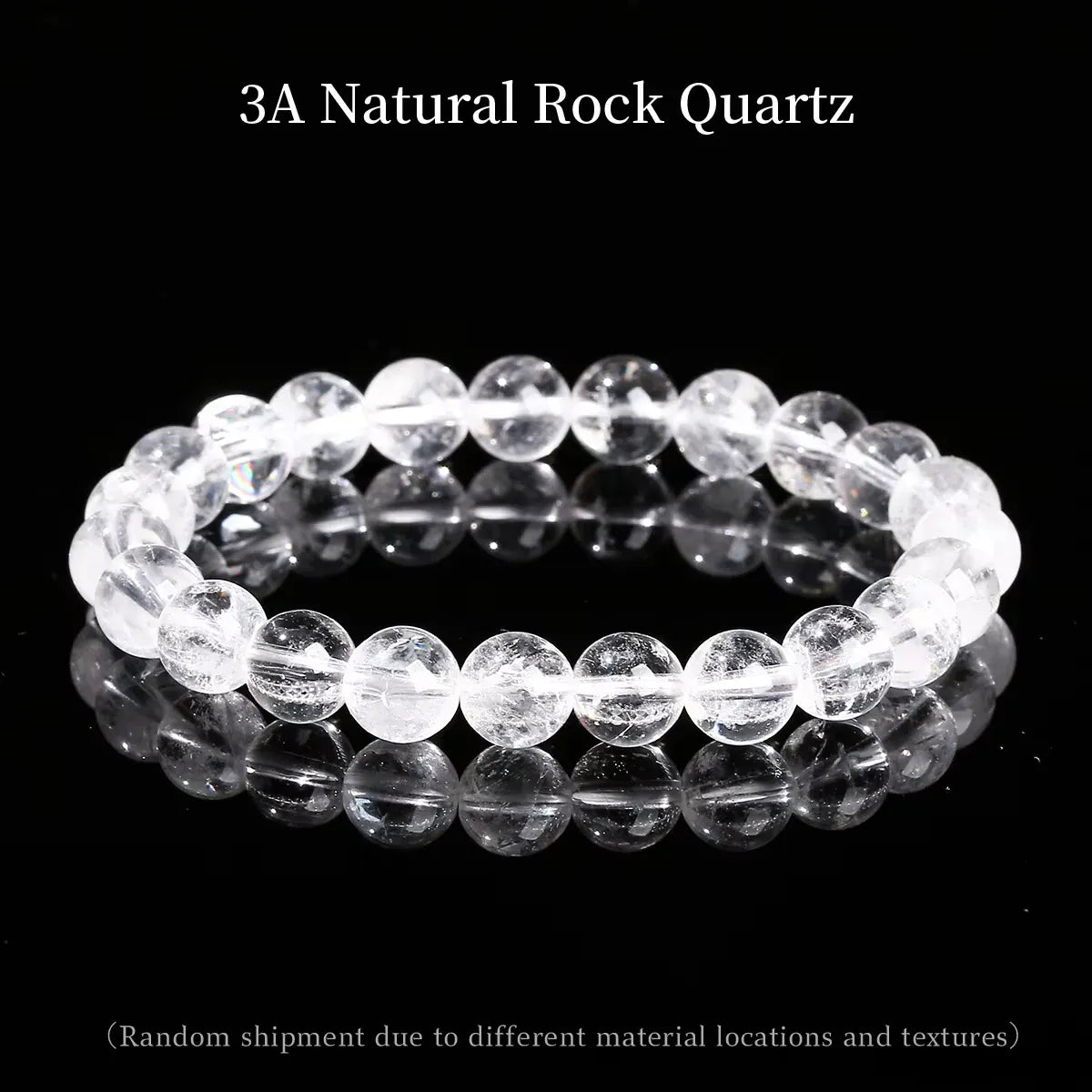 JD 7A High Quality Natural White Crystal Bracelet Genuine Clear Quartz Stone Handmade Elastic Wristband for Daily Wear