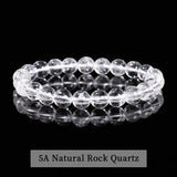JD 7A High Quality Natural White Crystal Bracelet Genuine Clear Quartz Stone Handmade Elastic Wristband for Daily Wear