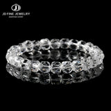 JD 7A Natural White Crystal Quartz Faceted 7mm Sugar Cube Bracelet Elastic Wristband Lucky Amulet Jewelry Gift