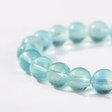 JD Natural Stone Blue Green Fluorite Healing Bracelets For Women Genuine Reiki Crystal Stretch Bangles Girlfriend Party Jewelry