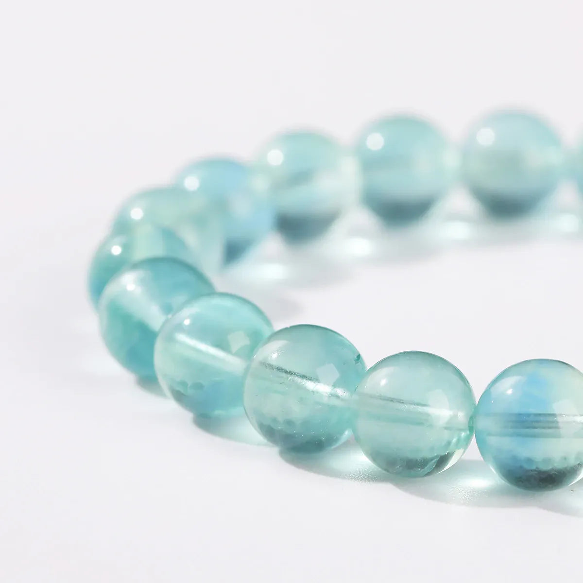 JD Natural Stone Blue Green Fluorite Healing Bracelets For Women Genuine Reiki Crystal Stretch Bangles Girlfriend Party Jewelry