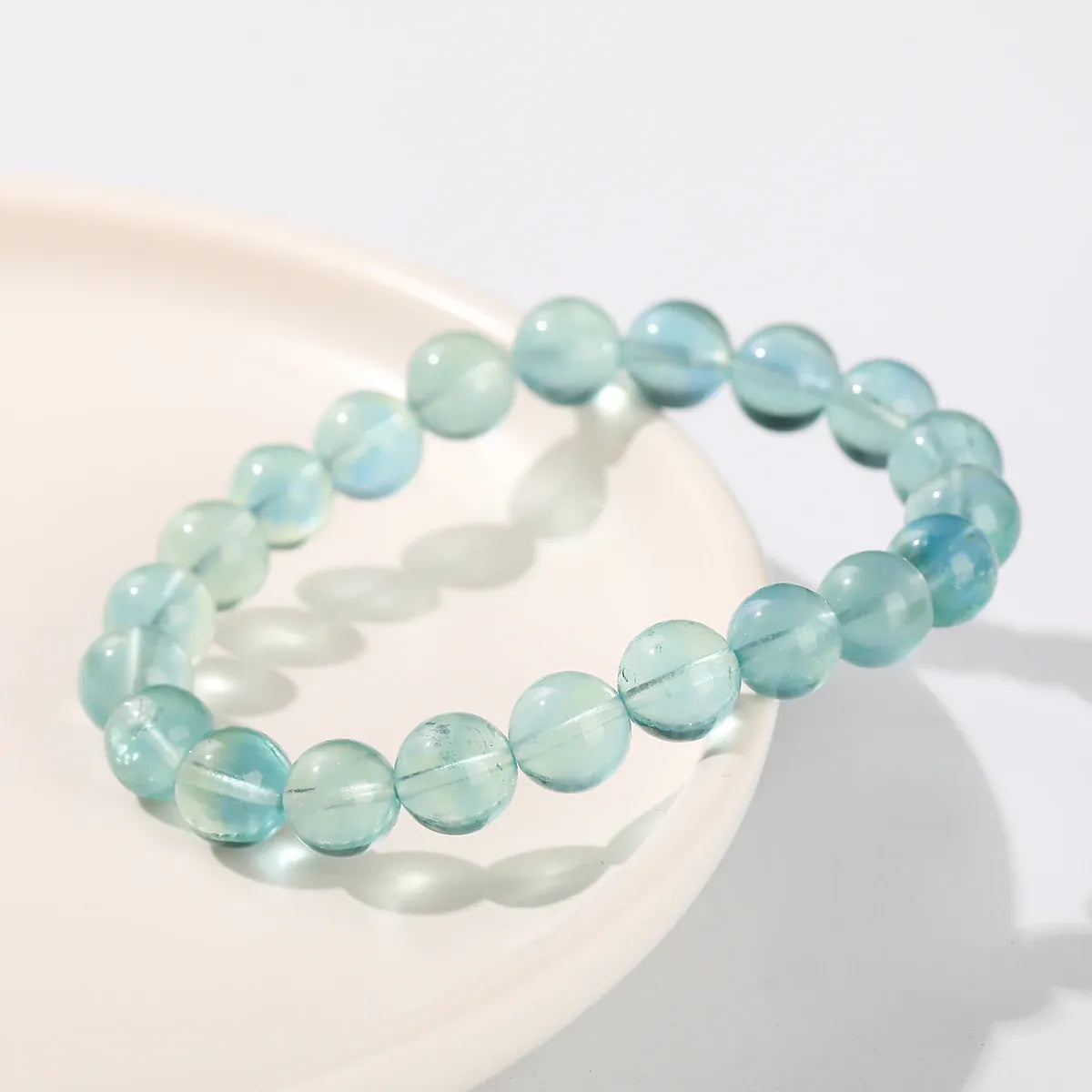 JD Natural Stone Blue Green Fluorite Healing Bracelets For Women Genuine Reiki Crystal Stretch Bangles Girlfriend Party Jewelry
