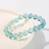 JD Natural Stone Blue Green Fluorite Healing Bracelets For Women Genuine Reiki Crystal Stretch Bangles Girlfriend Party Jewelry