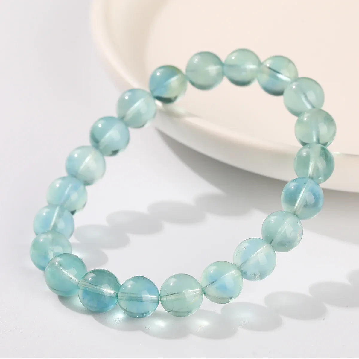 JD Natural Stone Blue Green Fluorite Healing Bracelets For Women Genuine Reiki Crystal Stretch Bangles Girlfriend Party Jewelry