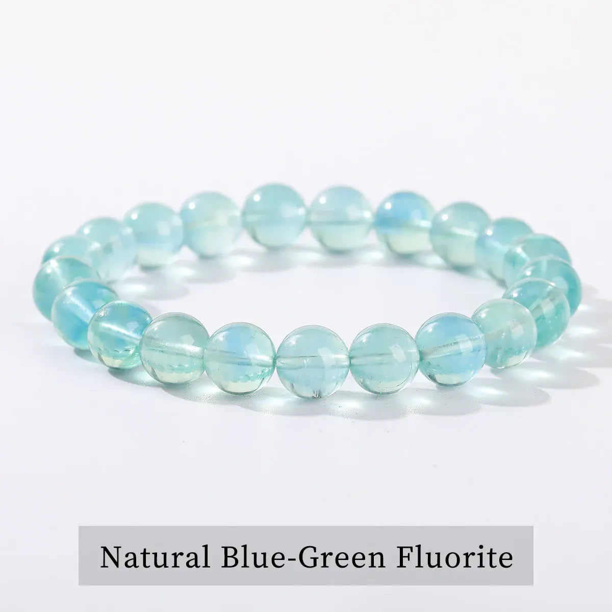 JD Natural Stone Blue Green Fluorite Healing Bracelets For Women Genuine Reiki Crystal Stretch Bangles Girlfriend Party Jewelry