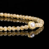 JD Natural Stone Citrine Amethyst Lucky Shell Bead Ring 2-Layer Bracelet Women Genuine Wealth Crystal Elastic Bangles For Female