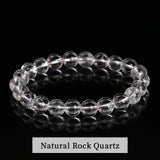 Natural Clear Quartz Stretch Bead Bracelet for Women and Men