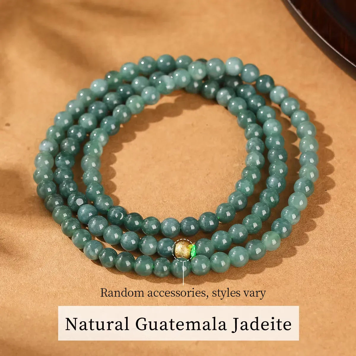 JD Natural Stone Guatemala Jadeite Buddha Bead Multi-Layer Bracelets Women Vintage All Match Yoga Meditation Elastic Necklaces