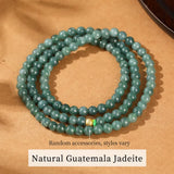 JD Natural Stone Guatemala Jadeite Buddha Bead Multi-Layer Bracelets Women Vintage All Match Yoga Meditation Elastic Necklaces