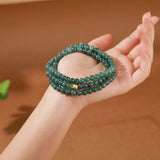 JD Natural Stone Guatemala Jadeite Buddha Bead Multi-Layer Bracelets Women Vintage All Match Yoga Meditation Elastic Necklaces