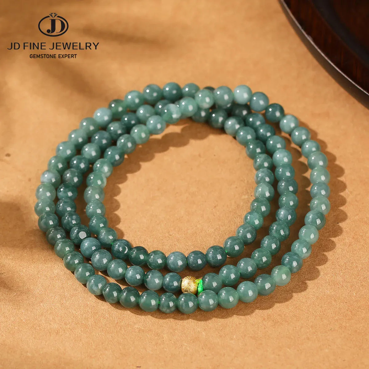 JD Natural Stone Guatemala Jadeite Buddha Bead Multi-Layer Bracelets Women Vintage All Match Yoga Meditation Elastic Necklaces